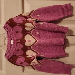 4/25$ 💜Carter's Purple and Brown Heart Kids Sweater
